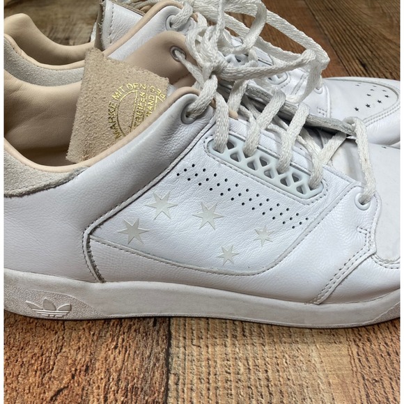 Adidas Slam Court White Leather Star Perforated Sneakers EF2097 Womens 10.5 - Picture 6 of 8